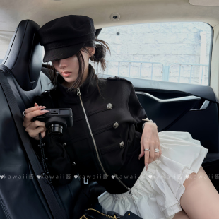 英式老钱风黑色亚麻平顶八角帽气质百搭画家帽显脸小复古贝雷帽女