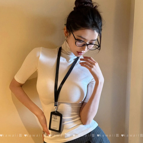 拍照道具办公室ol性感秘书职业工牌透明工作牌胸牌工作证长款卡套