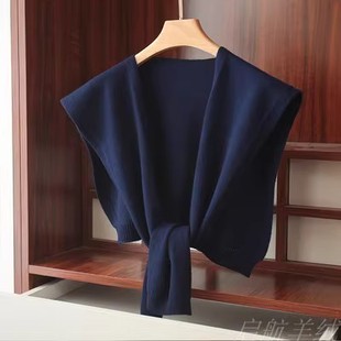 春秋衬衫 围巾两用 搭肩针织办公室空调房小披肩女外搭外搭洋气时尚
