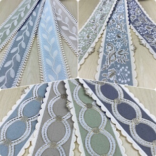 新款刺绣花边 6CM窗帘窗幔装饰对开立边 沙发抱枕坐垫压边条促销