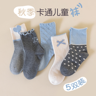 女童袜子春秋新款A类纯棉无骨袜