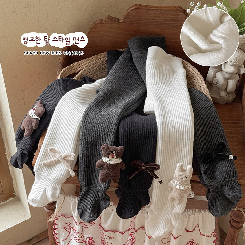 2025新款女童连裤袜纯棉秋冬加绒加厚儿童打底裤韩系女宝宝打底袜