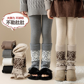 冬季 洋气 女孩儿童冬天一条过冬棉裤 加绒女童打底裤 宝宝外穿保暖裤