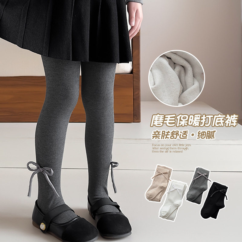 儿童袜子2025秋冬新款薄绒磨毛蝴蝶结女童打底裤加绒保暖连裤袜,童装/婴儿装/亲子装,儿童袜子(0-16岁),淘宝优惠券,粉丝福利购,淘宝优惠卷