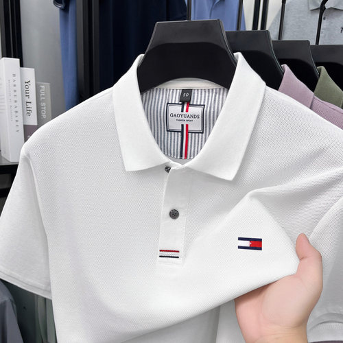 汤米纯色短袖翻领POLO衫男T恤衫