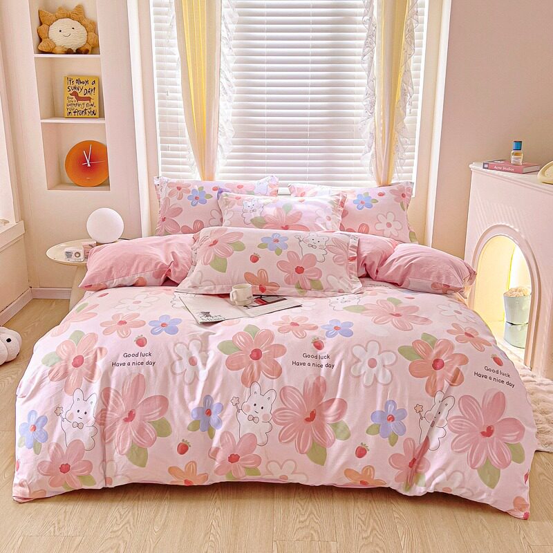 100%全棉纯棉四件套简约1.5m1.8床单被套双人2.0米床上用品4斜纹