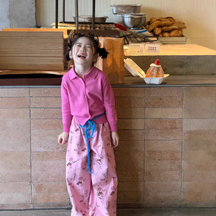 26春夏新款童装女童玫粉针织开衫儿童薄款长袖毛衣外套毛线上衣