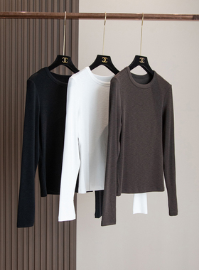 ROW升级版魔力T！日系及简 舒适天丝棉修身高弹基础款纯色长袖T恤