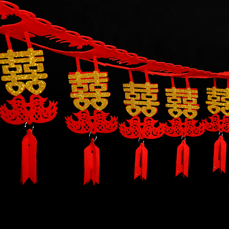 加长婚房喜字拉花婚庆宫灯