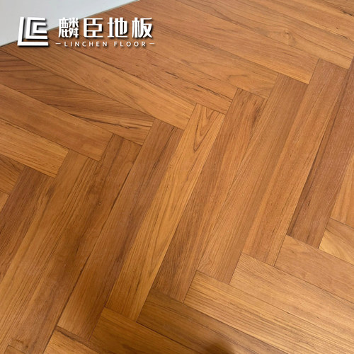 缅甸柚木三层人字拼鱼骨拼地板