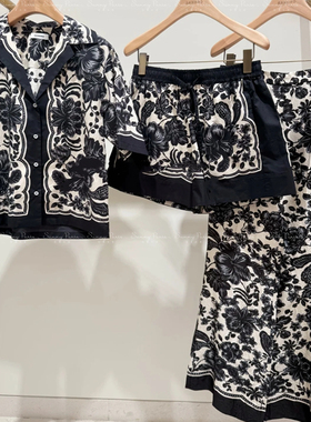 25春夏S@NDRO法式民族风印花宽松T恤上衣+衬衫+裤子SFPTS01598