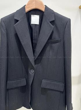 25春夏S@NDRO法式亮片条纹一粒扣西装外套+马甲+长裤SFPVE01158