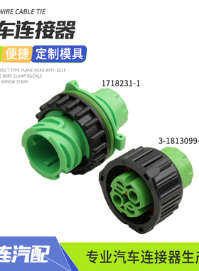 1718231-1汽车连接器圆形滤芯护套适用于J6电磁阀插头3-1813099-3