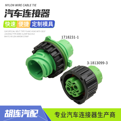 1718231-1汽车连接器圆形滤芯护套适用于J6电磁阀插头3-1813099-3