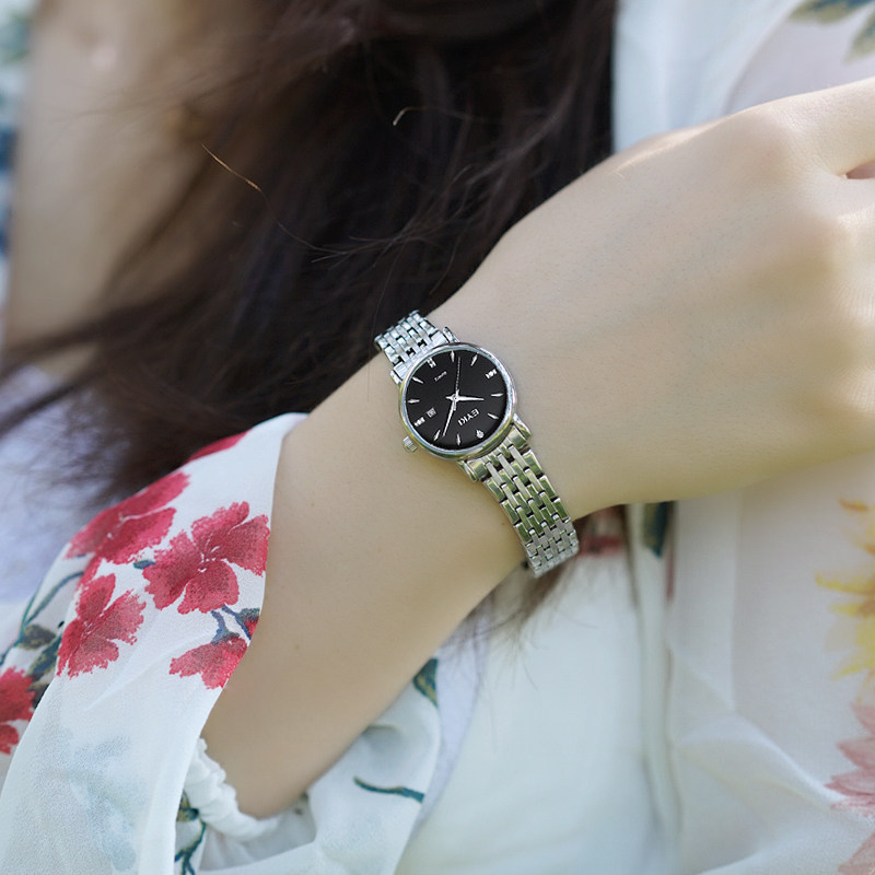 手表女钢带2019新款时尚潮流气质女eyki精致简约百搭复古防水钢带