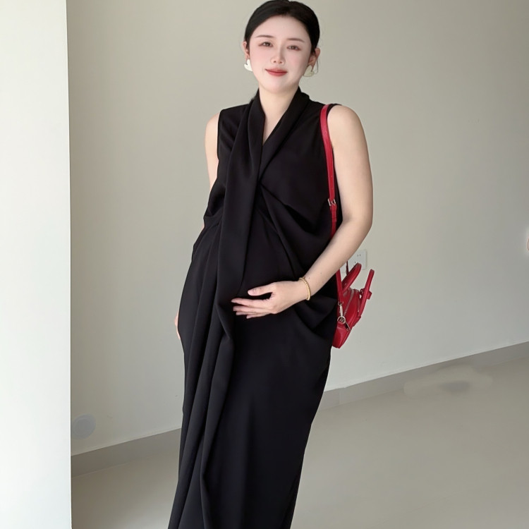 孕妇设计感高级艺术长裙