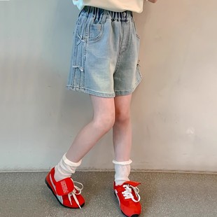 夏季 女孩刺绣蝴蝶结外穿儿童裤 薄款 夏装 子夏 2025新款 女童牛仔短裤