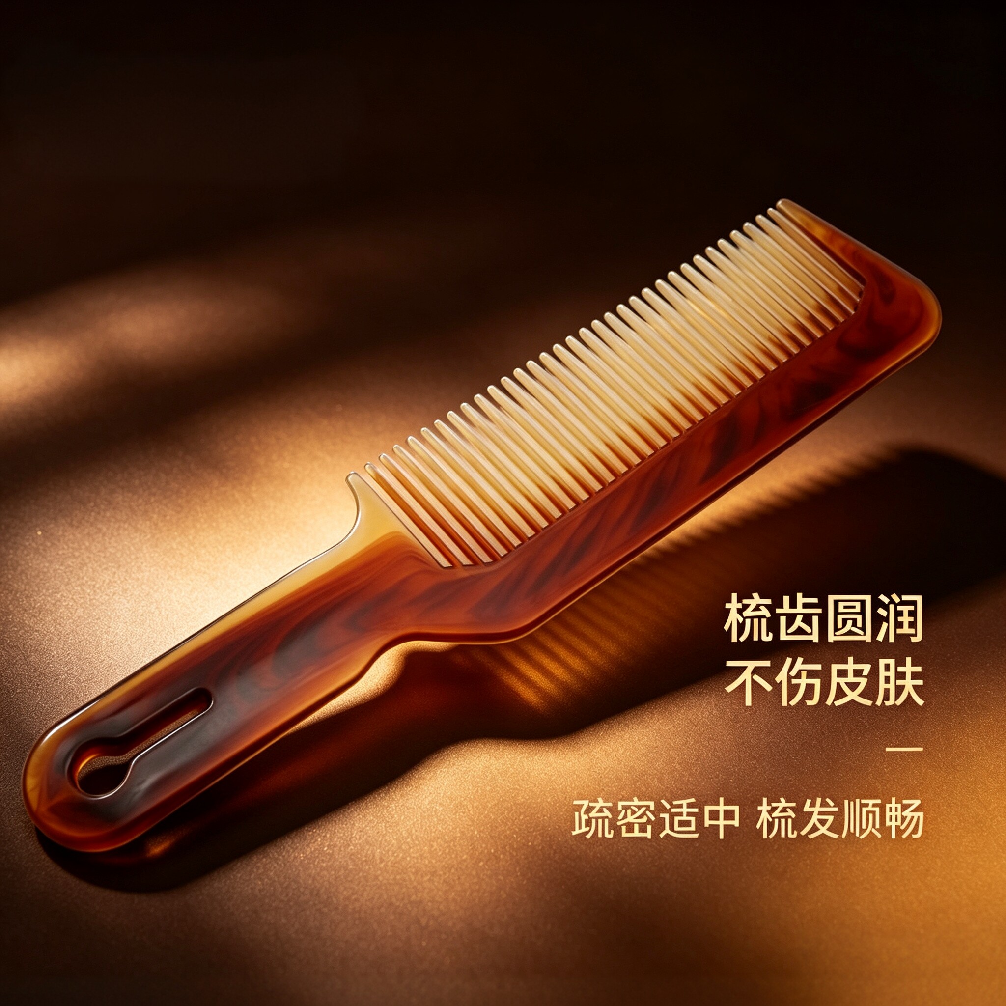 琥珀双色顺发梳塑料手柄家用理发店推剪美发梳美发工具顺发梳子