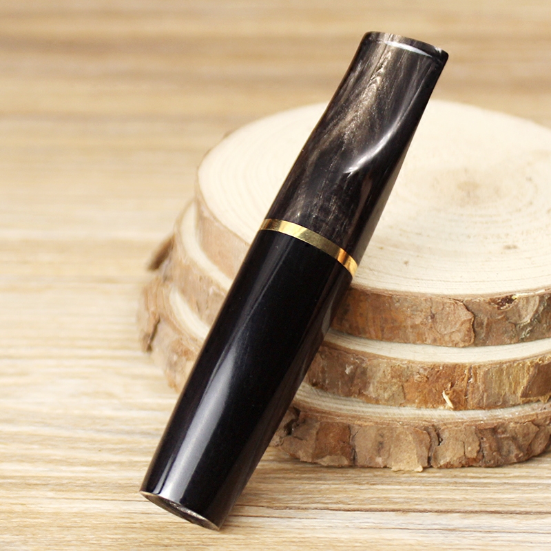 大号黑牦牛角高效烟嘴过滤器高档9mm砾石活性炭一次性换芯抽烟男