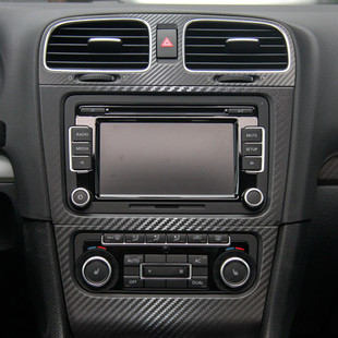 专用于大众高尔夫6 中控台面板碳纤维内饰贴纸成型改色贴 GTI改装