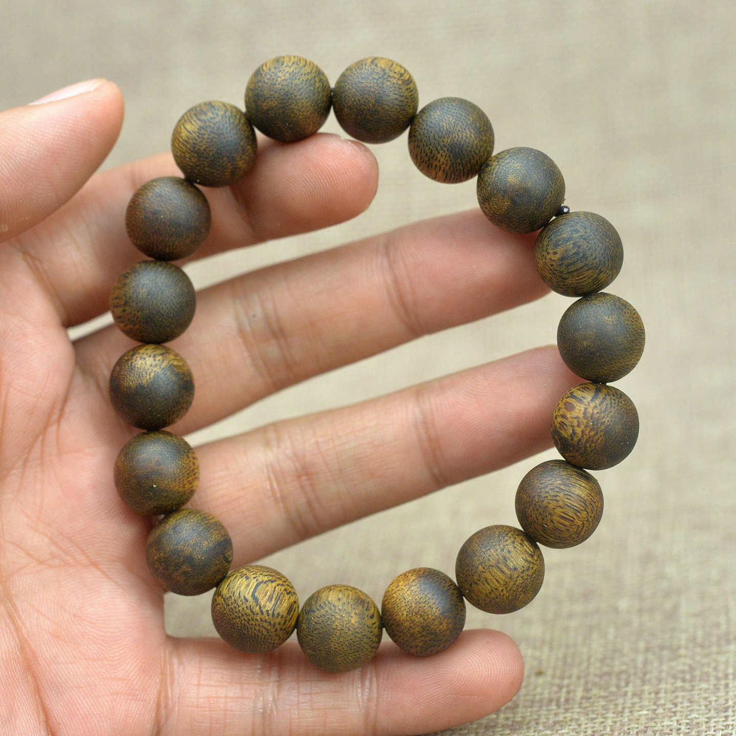 正华海南天然奇楠沉香淳化老料12MM手串文玩海南沉香12C-1127