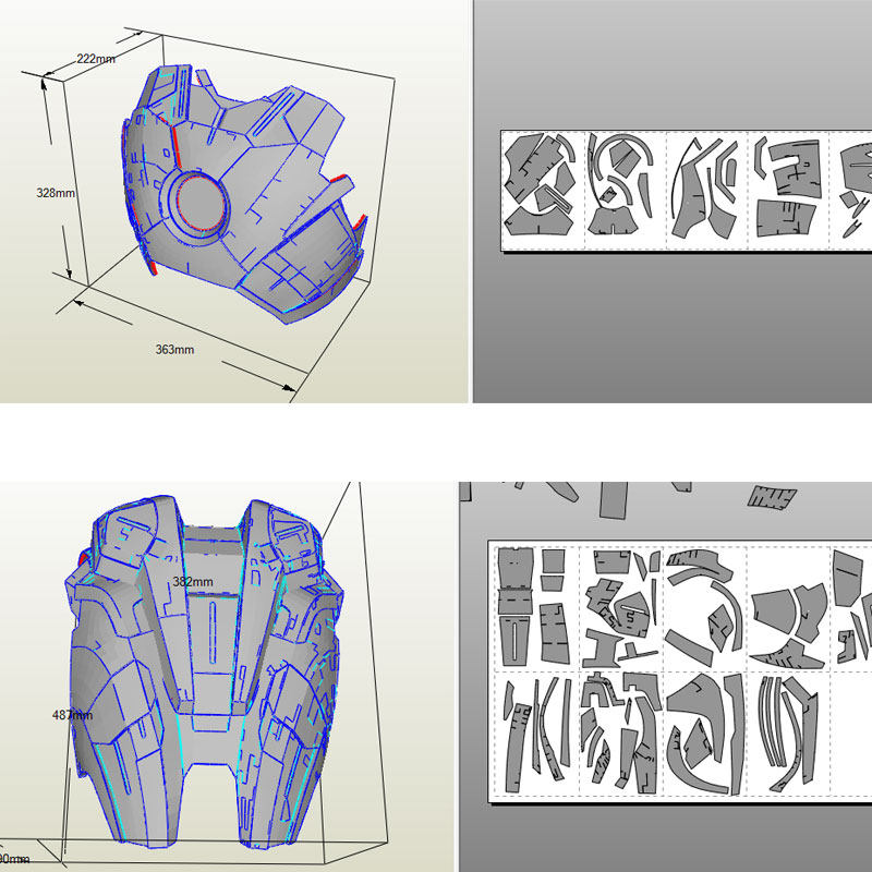 钢铁侠mk7盔甲eva纸模手工图纸可穿戴大型手工制作高精版