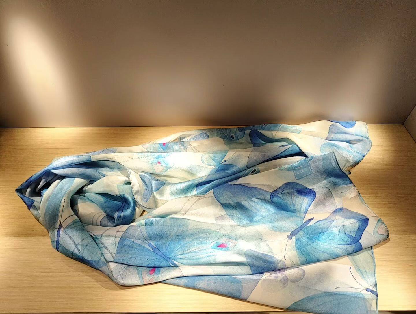 ELLE专柜正品国内代购女桑蚕丝180×60大纱巾丝巾防晒披肩围巾