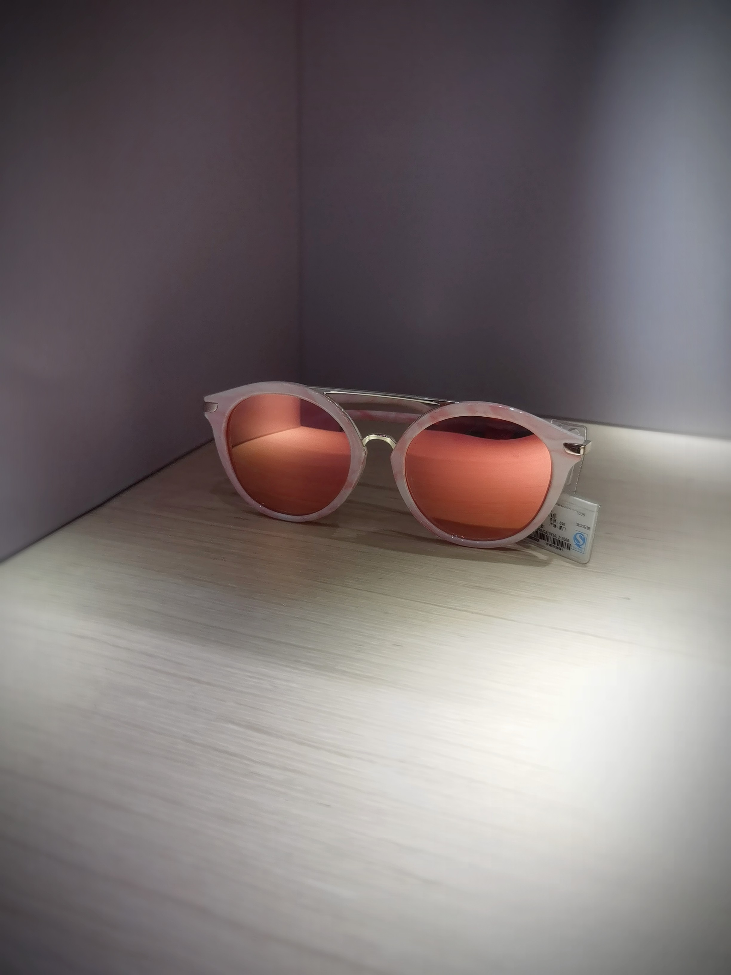 she's茜子专柜正品国内代购时尚猫眼粉色大理石纹偏光太阳镜墨镜