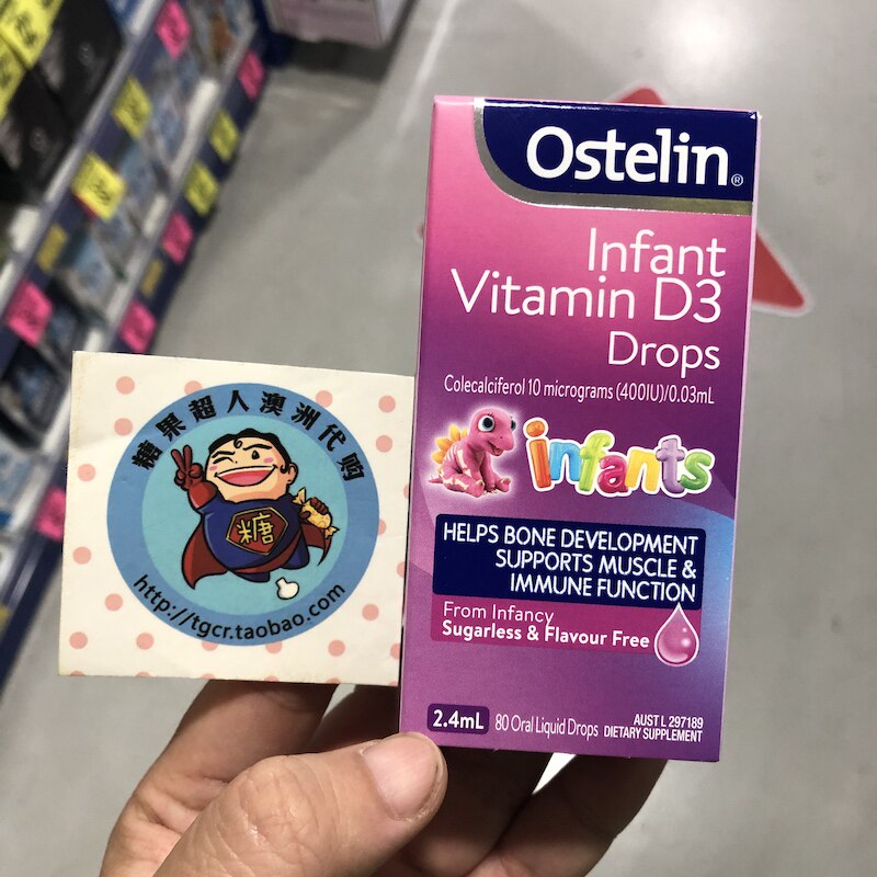 澳洲直邮 Ostelin 婴幼儿VD滴剂 维生素D3滴液 提高钙吸收 2.4mL