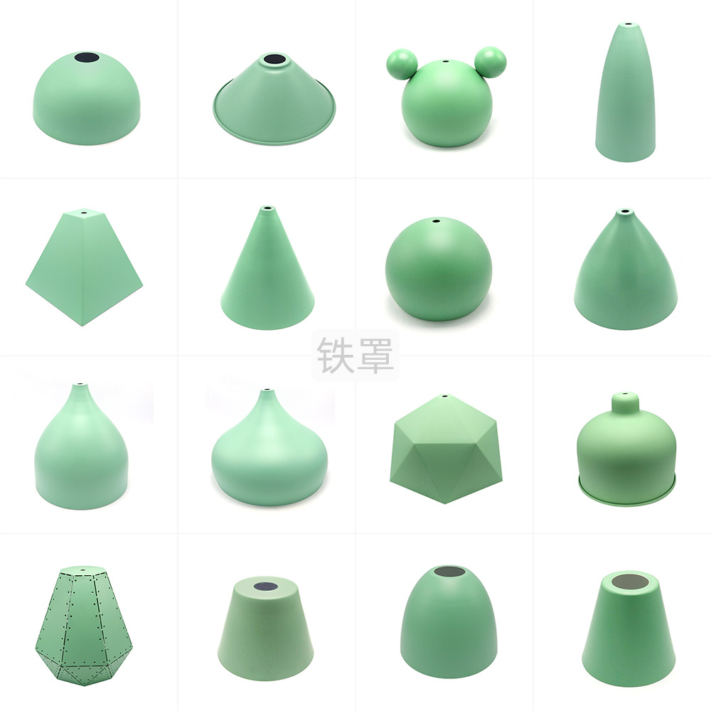 现代简约绿色铁艺灯罩餐吊简易设计餐厅吊灯E27加灯罩更换DIY商用
