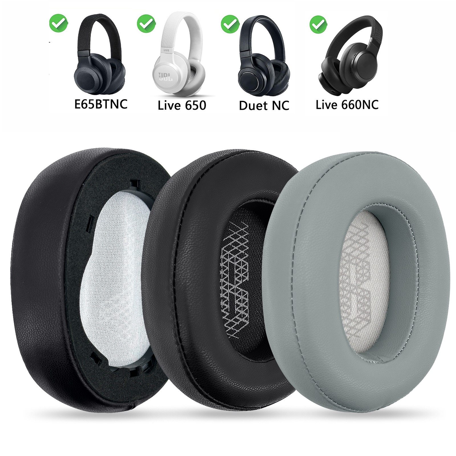 适用JBL Duet NC E65BTNC LIVE650BT 660NC 羊皮耳机套耳罩海绵套