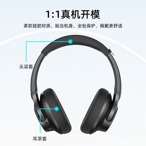 适用安克Anker Life Q20/Q20+/Q20i/Life2硅胶耳帽头梁保护套防摔