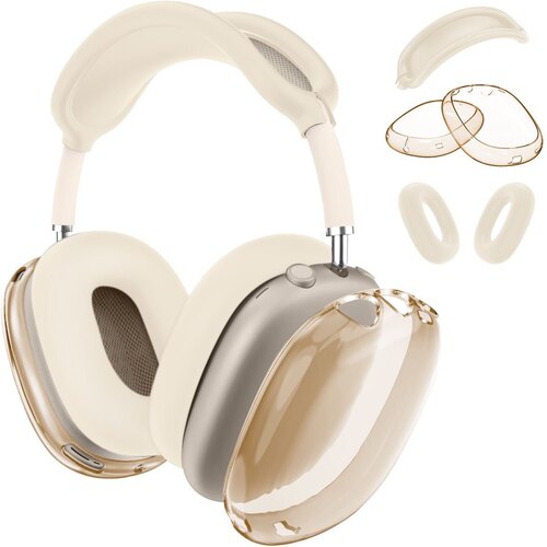 星光色二代2024款AirPods Max2耳机硅胶保护套TPU透明外壳三件套