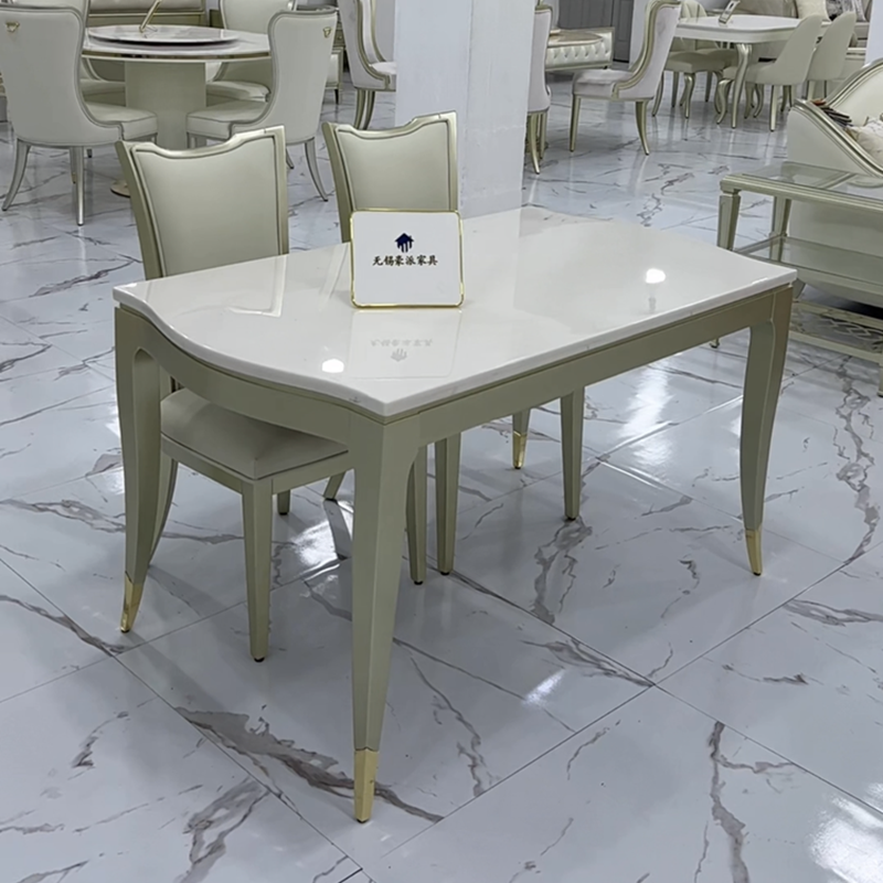 大理石餐桌豪派家具亮光长方形