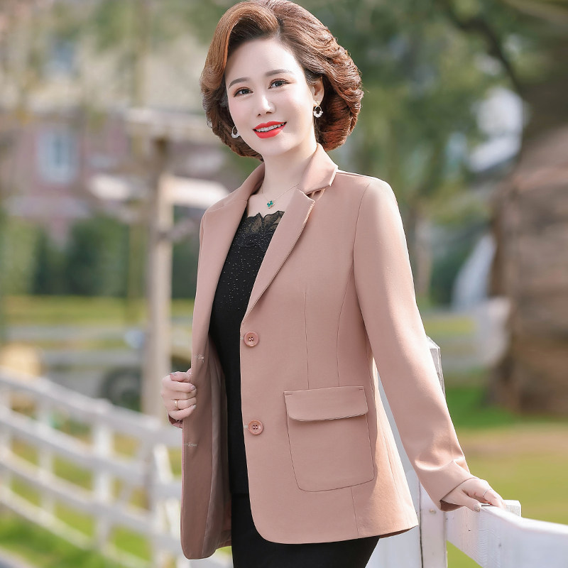 2024新款妈妈秋装洋气纯色小西服中年薄款上衣中老年短款西装外套,女装/女士精品,中老年女装,淘宝优惠券,粉丝福利购,淘宝优惠卷