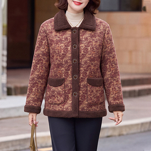 中年女遮肚加绒加厚遮肉上衣妈妈洋气棉服遮肚秋冬款