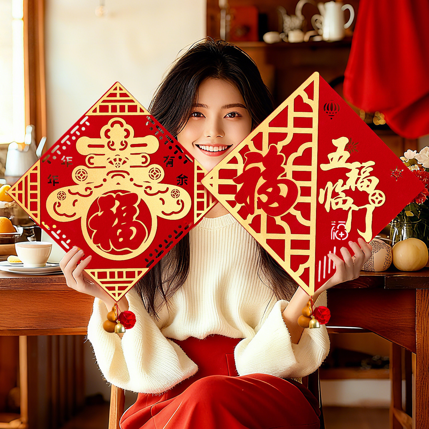 马年福字贴磁吸窗贴家用