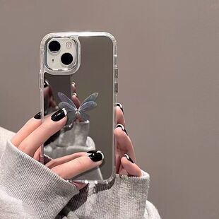 a71a33a34防摔 s21卡通a17a16a15创意a56a55a53a54新款 暗蝴蝶适用三星s25ultra手机壳镜面s23 s24fe小众s22