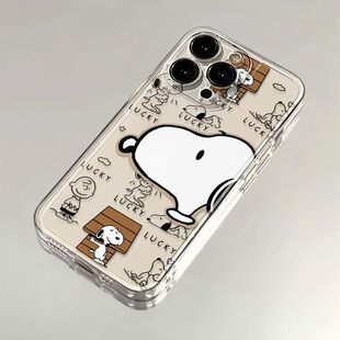 可爱史努比适用三星s24ultra手机壳s23硅胶透明s22+/s21/s20fe保护套note20卡通新款a55a54a25a24防摔a35a34