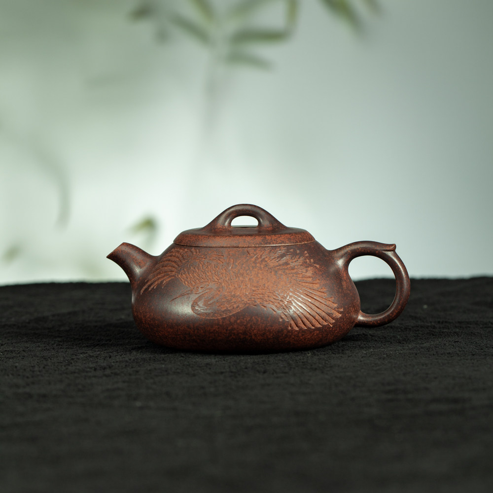 匠心手作薄胎石瓢紫砂壶大师作品手工茶壶平盖石瓢