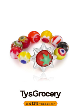 TysGrocery女琉璃珠度假风戒指