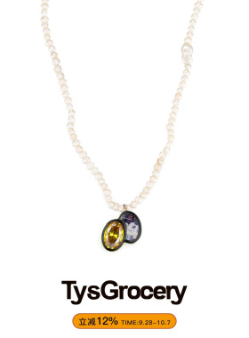TysGrocery树脂复古图像珍珠项链