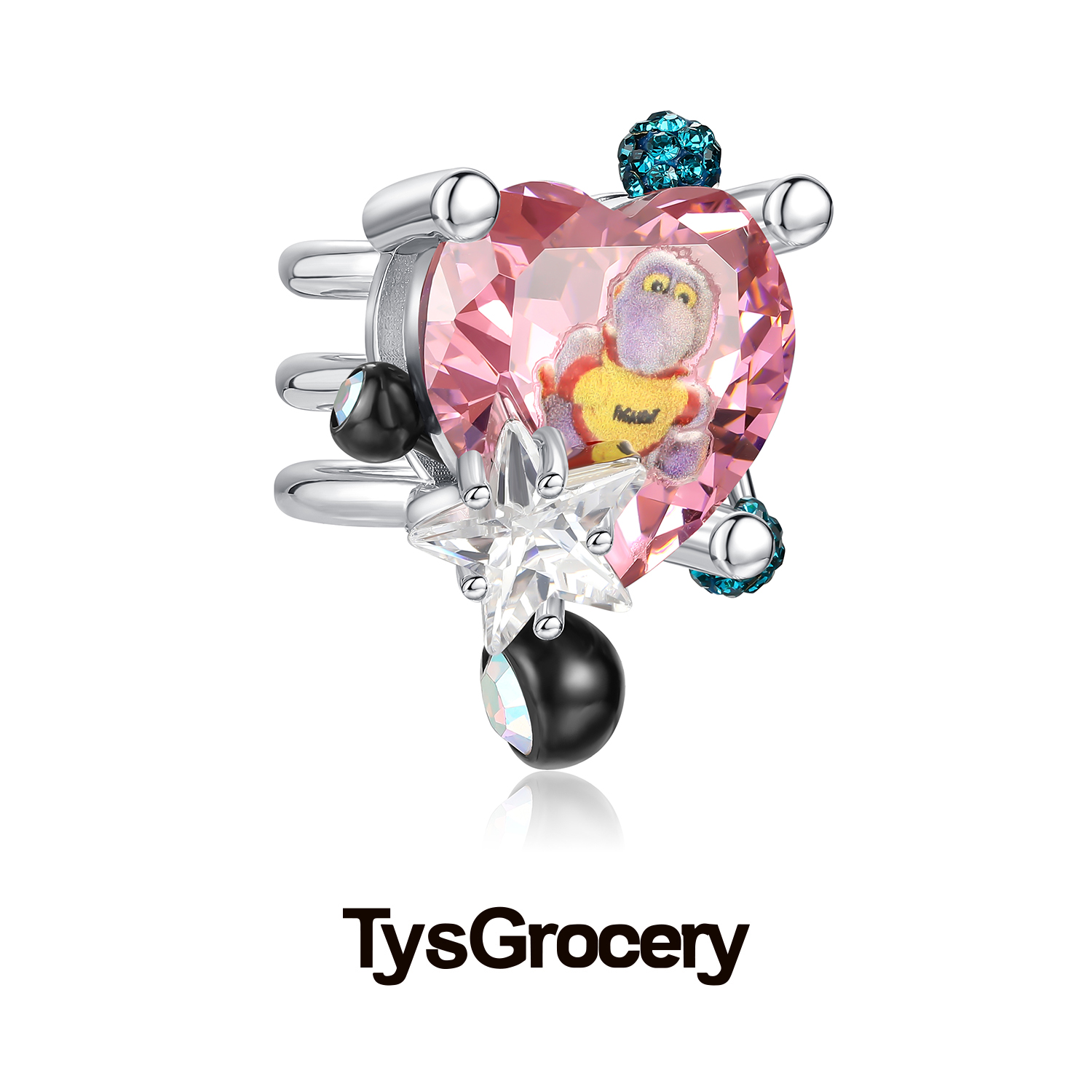 TysGrocery 22 Pray2可拆卸装饰钉 超大宝石旧玩具印花戒指
