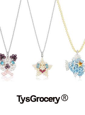 TysGrocery 25 宝石睫毛眼睛贝母串珠项链