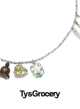 TysGrocery天然珍珠爱心宝石项链