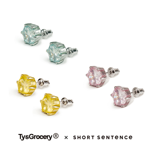 TysGrocery x Short Sentence联名系列 26 半透明珐琅包裹耳钉