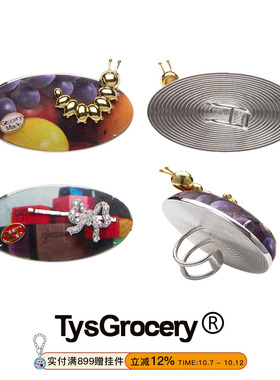 TysGrocery布偶印花毛毛虫戒指