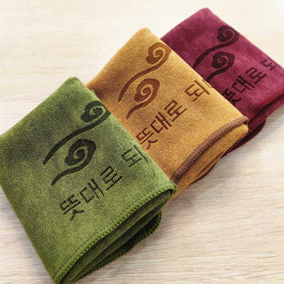 韩国茶巾超细纤维如意茶巾小方巾古韵茶风3P装小抹布吸水小毛巾