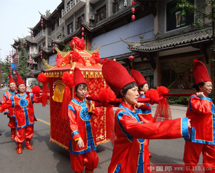轿夫服装抬花轿衣服帽子婚庆装影视摄影舞台表演黄色红色戏曲服装