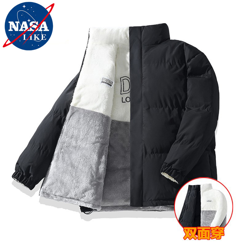 NASA两面穿男女情侣羽绒棉外套